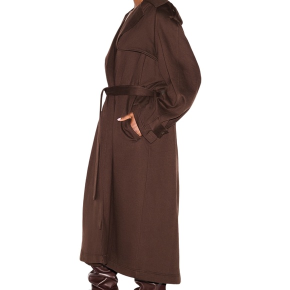 Skims Fleece Trench Coat Espresso Brown - Picture 1 of 8